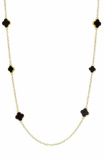 Enamel Clover Station Necklace