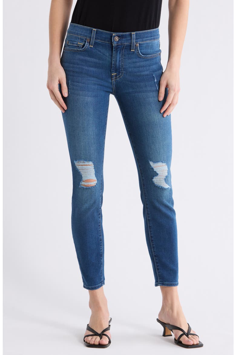 Gwenievere Mid Rise Ankle Skinny Jeans, Main, color, AUTHENTIC BLUE