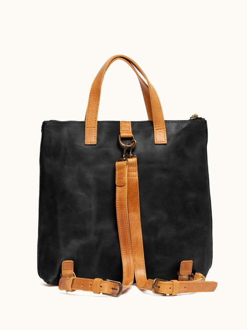 Able Abera Backpack In Black/cognac