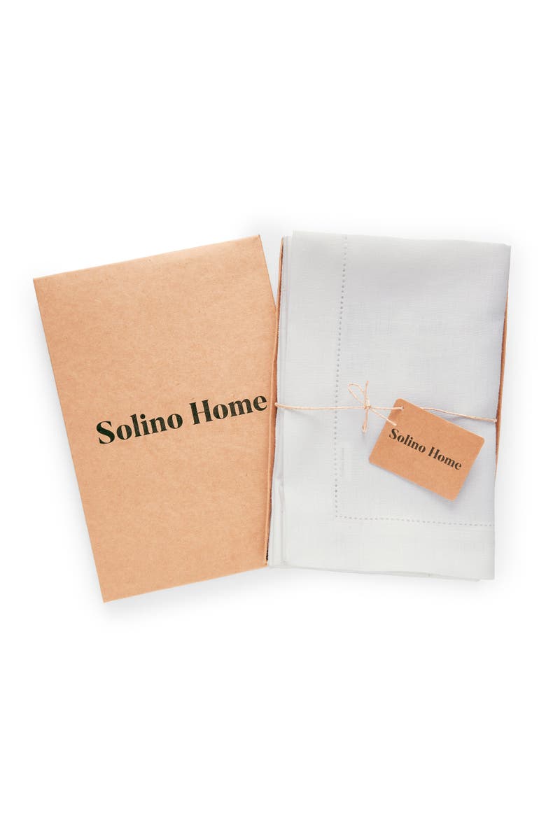 Solino Home Linen Dinner Napkins - Medium Weight Hemstitch, 20" x 20", Alternate, color, White