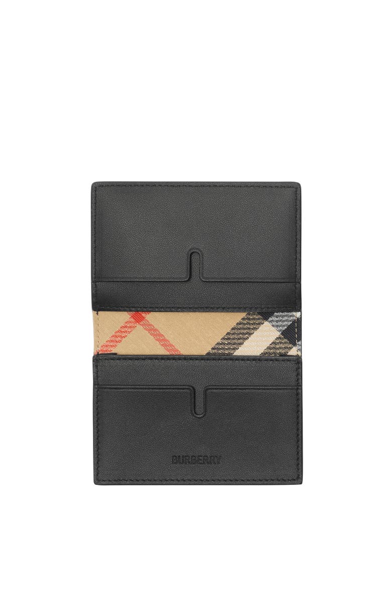 Burberry Knight Stamp Bifold Card Case, Alternate, color, Black