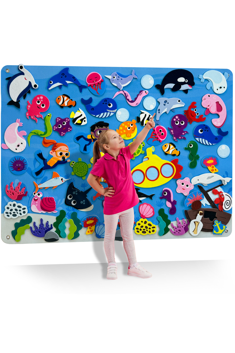 Kids Felt Board Learning Set, Main, color, Ocean