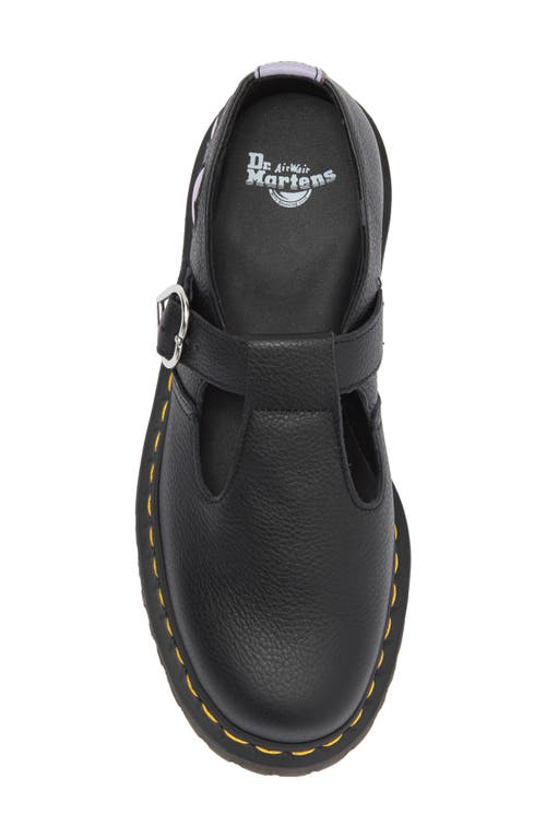 Dr. Martens' Dr. Martens Polley Heart T-bar Shoe In Black Frosted Lavender Lilac