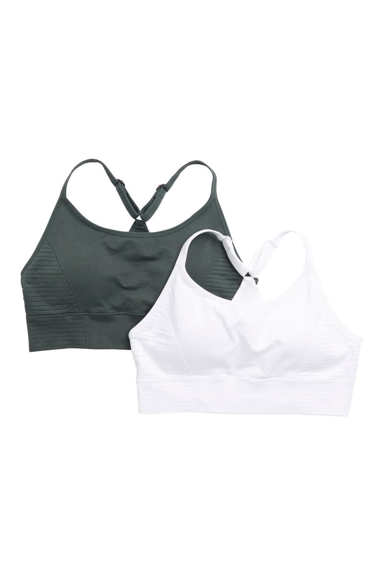 Mary Jane 2-Pack Sports Bras, Main, color, URBAN CHIC/ WHITE