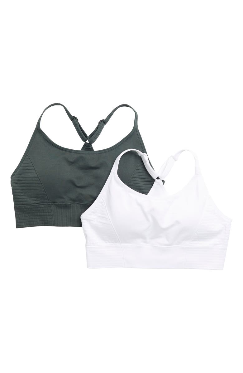MARIKA Mary Jane 2-Pack Sports Bras, Main, color, Urban Chic/ White