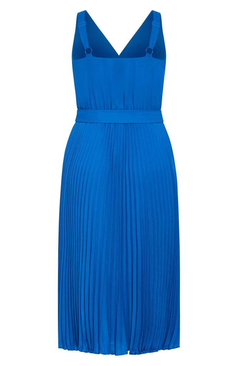 City Chic Lilly Pleat A-Line Dress, Alternate, color, Sky Blue