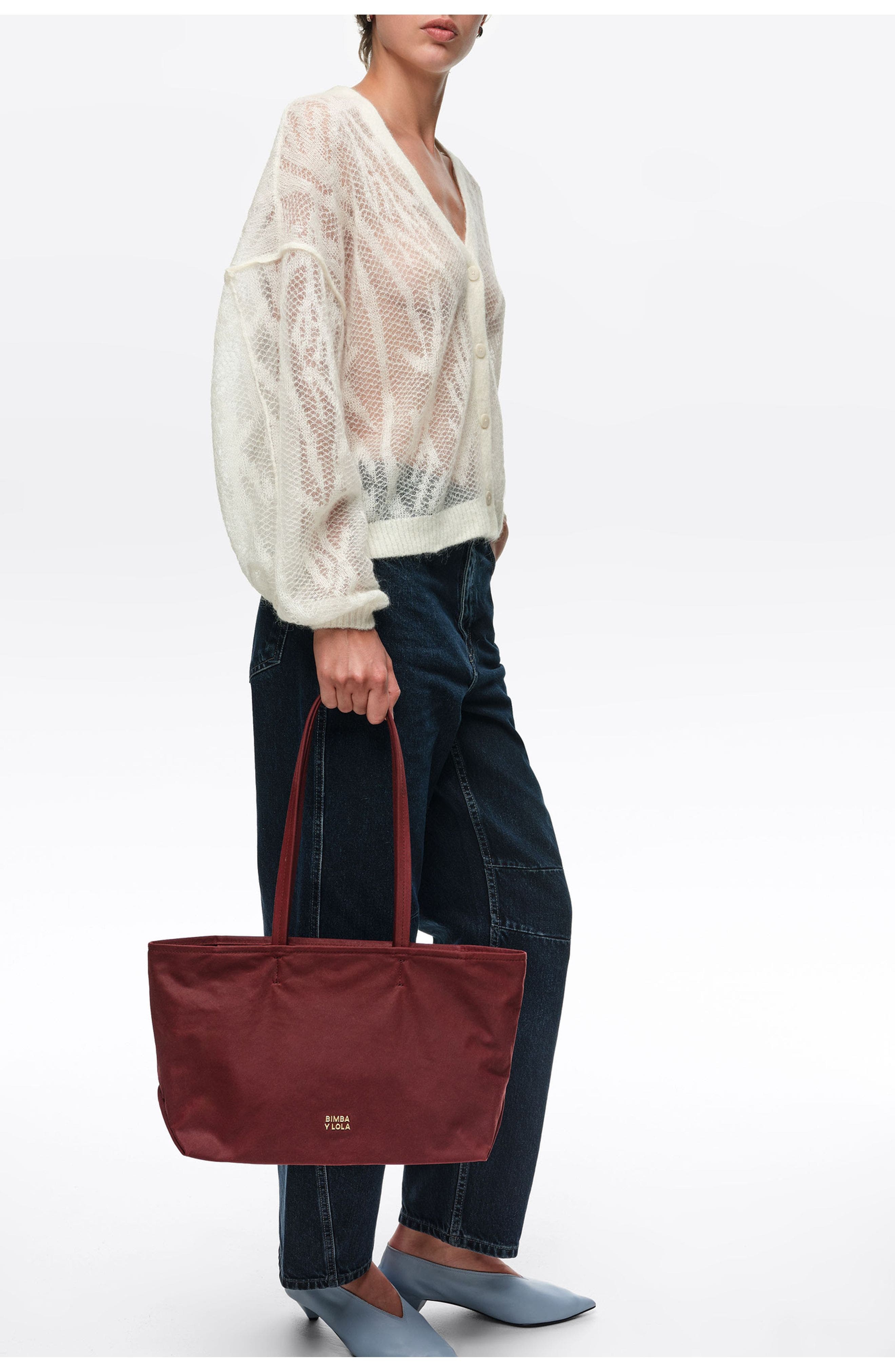 Medium Coated Shopper Bag, Alternate, color, WINE