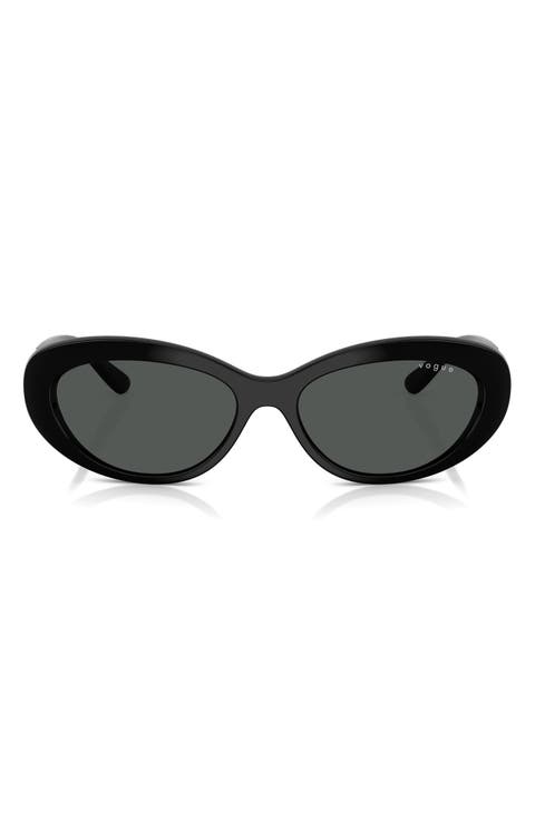 55mm Polarized Oval Sunglasses