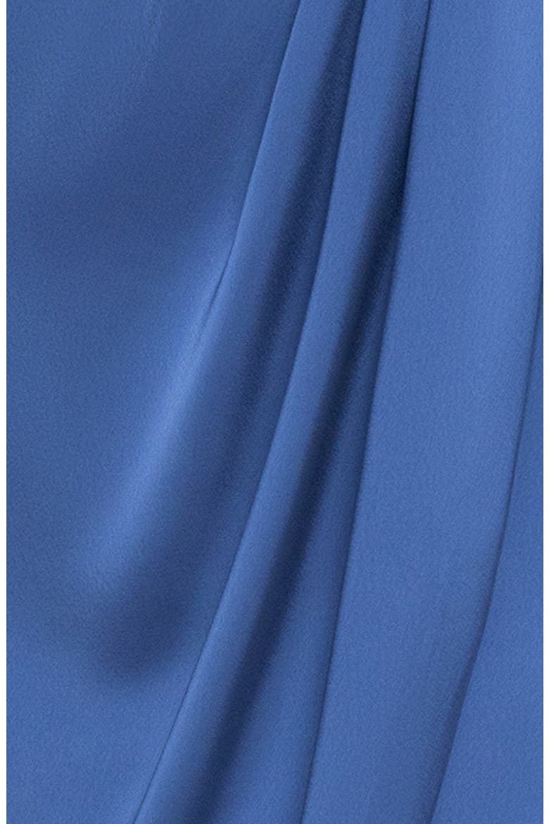 One-Shoulder Satin Cocktail Tulip Dress, Alternate, color, SLATE