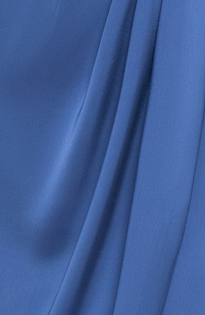 Betsy & Adam One-Shoulder Satin Cocktail Tulip Dress, Alternate, color, Slate