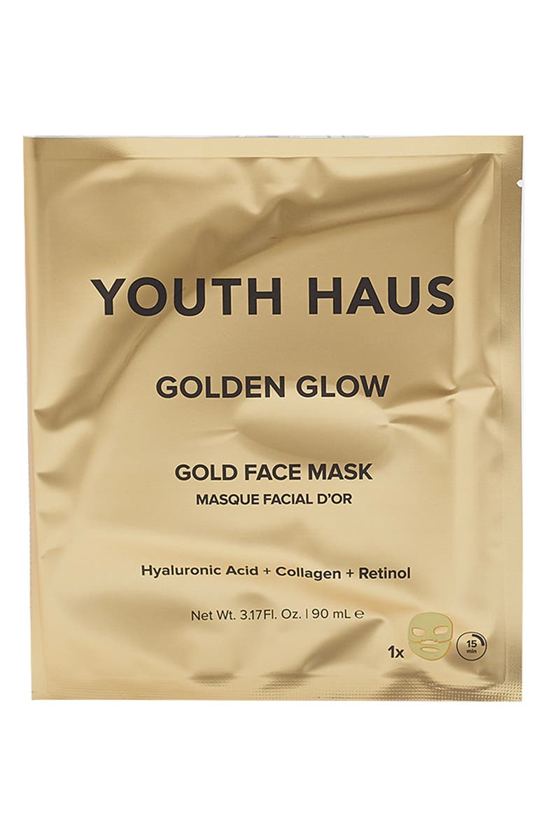 Skin Gym Youth Haus Golden Glow Gold Face Mask, Main, color,