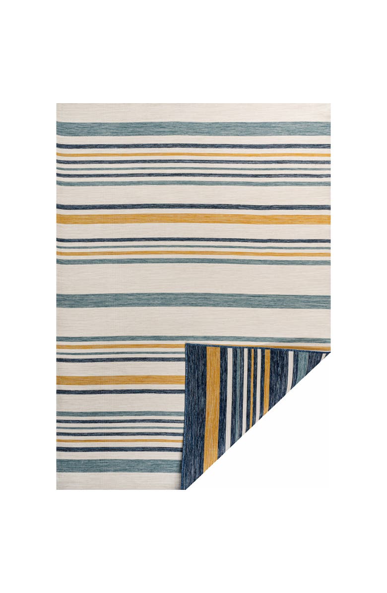 JONATHAN Y Janus Classic Coastal Ticking Stripe Reversible Machine-Washable Indoor/Outdoor Area Rug, Main, color, Cream/Navy