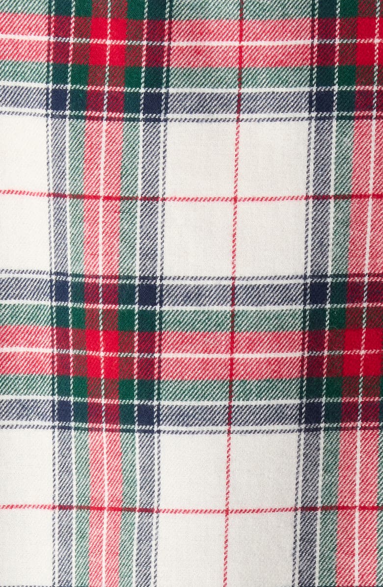 Eberjey Plaid Cotton Flannel Pajamas, Alternate, color, Tartan Plaid Ivory