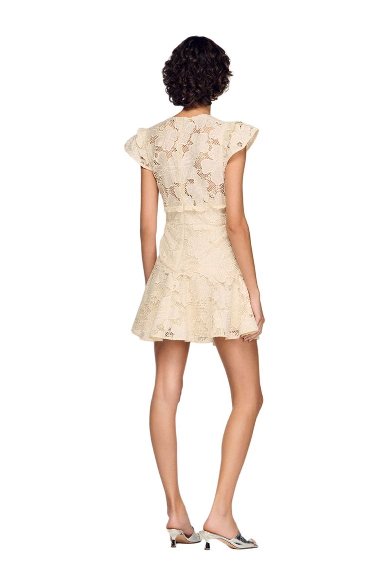 Short guipure dress, Alternate, color, Ecru