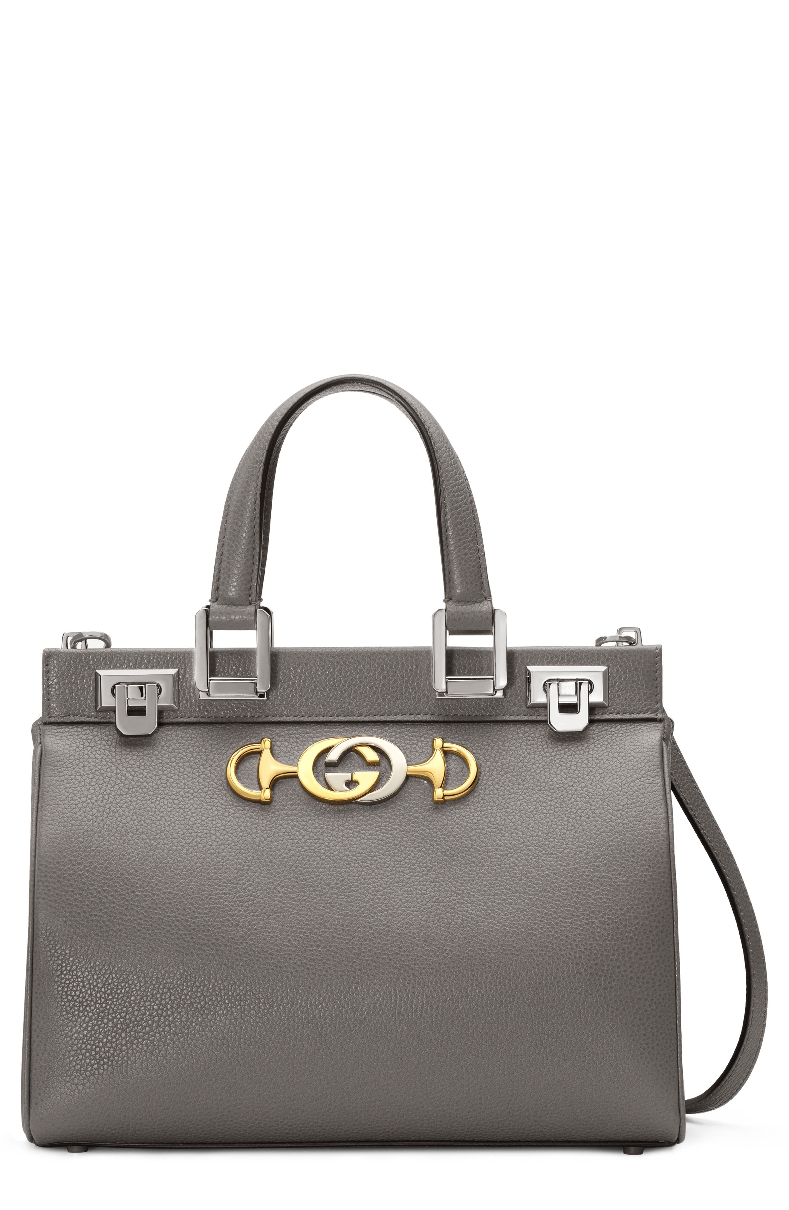 Gucci SmallLeather Satchel, Main, color, 