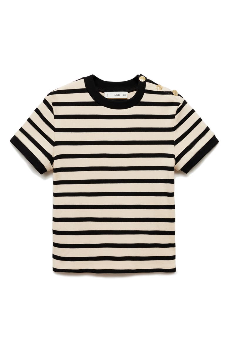 MANGO Shoulder Button Cotton T-Shirt, Alternate, color,