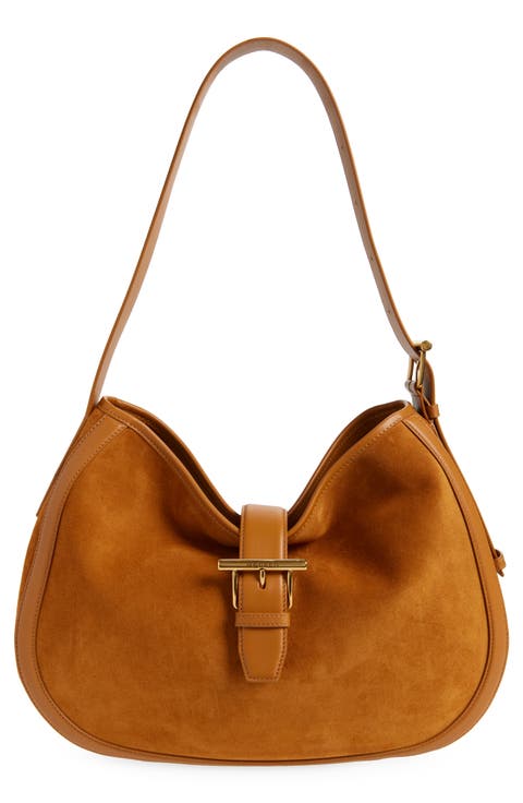 T-Bar Suede Shoulder Bag