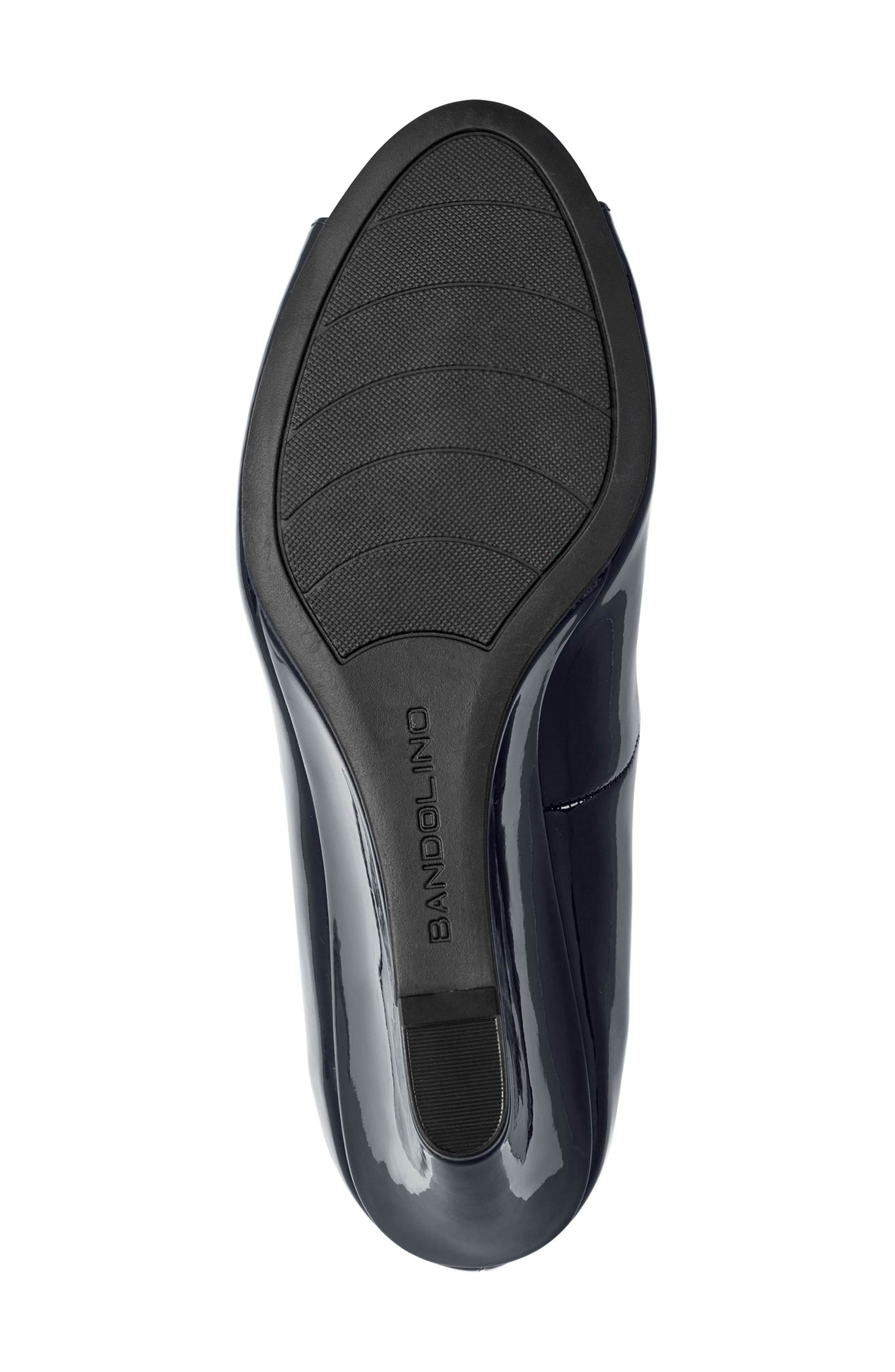 Bandolino Tuff Love Peep Toe Patent Wedge Pump, Alternate, color, Navy