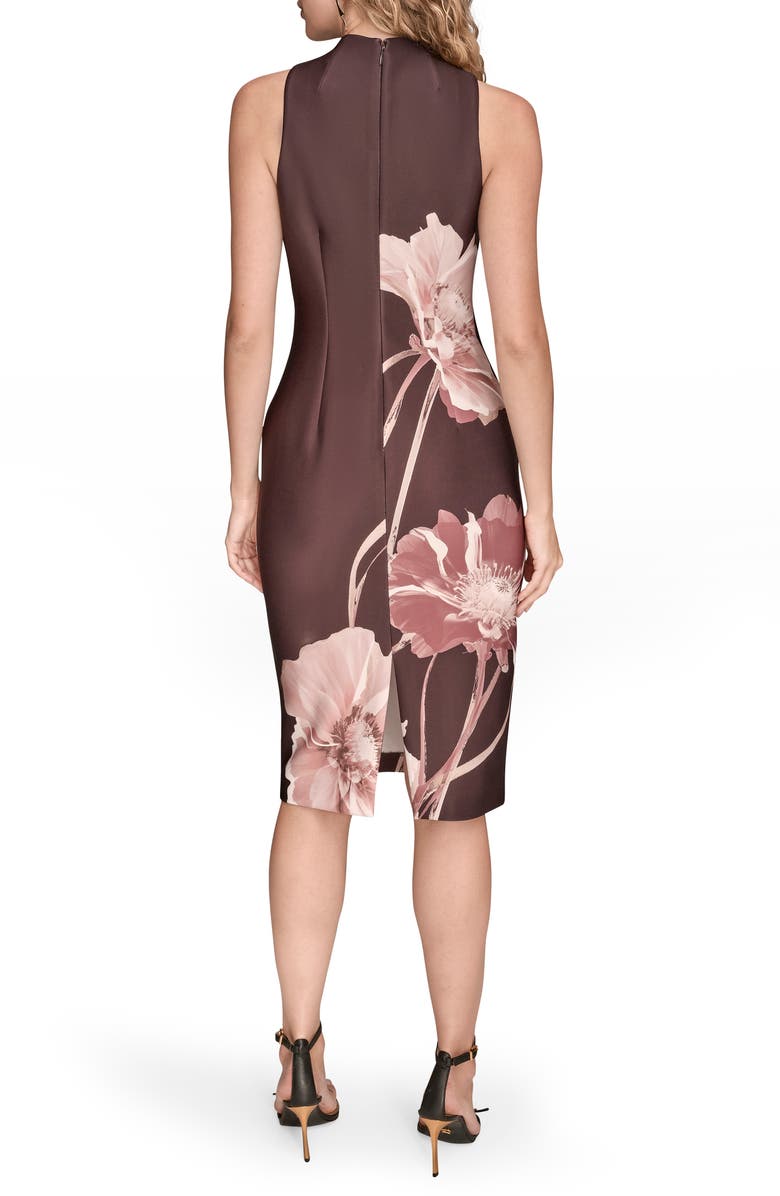 Donna Karan New York Sleeveless Floral Cocktail Dress, Alternate, color, Cameo Rose