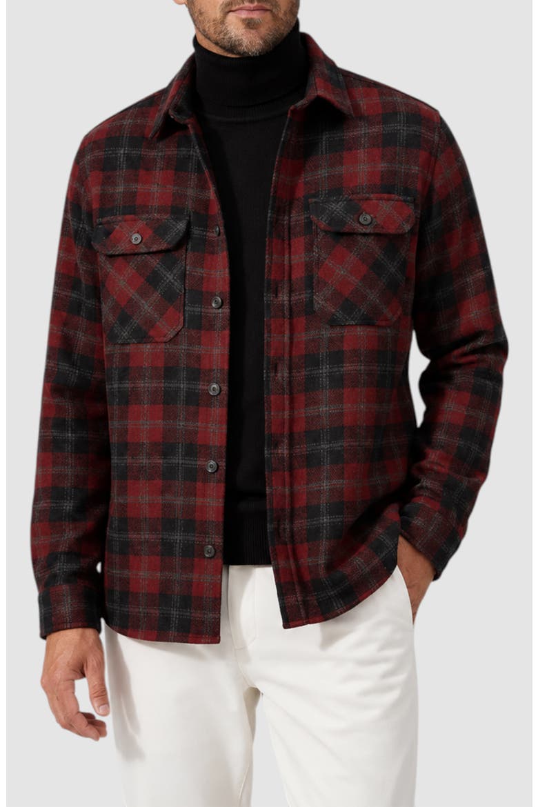 Stonecreek Plaid Overshirt, Alternate, color, BURGUNDY