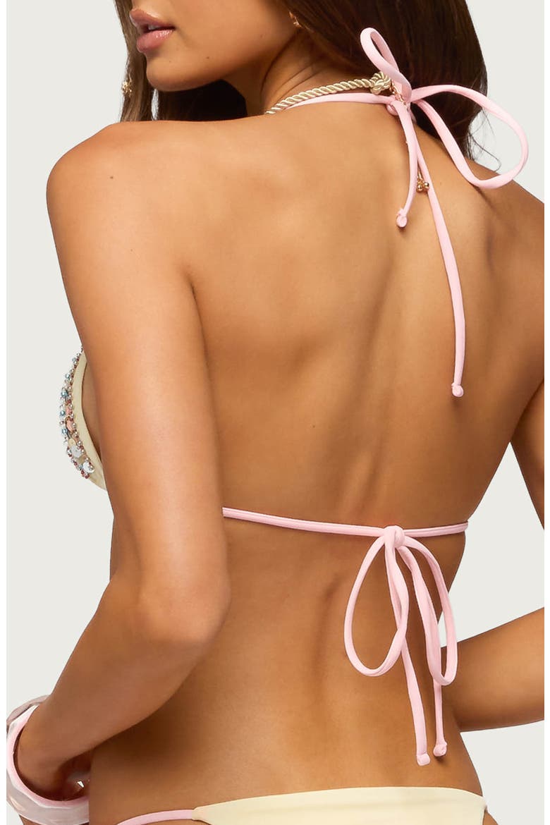 Tarah Sequin & Bead Triangle Bikini Top, Alternate, color, MIX