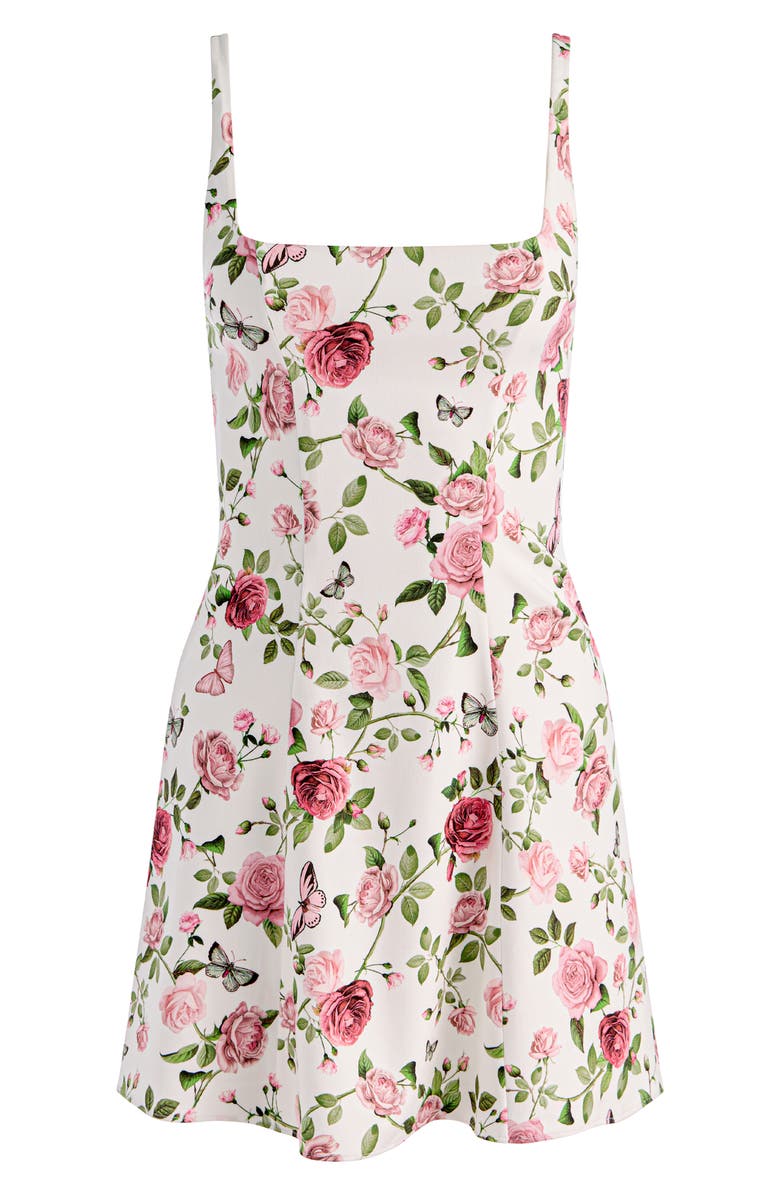 Alice + Olivia Julia Floral Dress, Alternate, color, Garden Gossip Off White