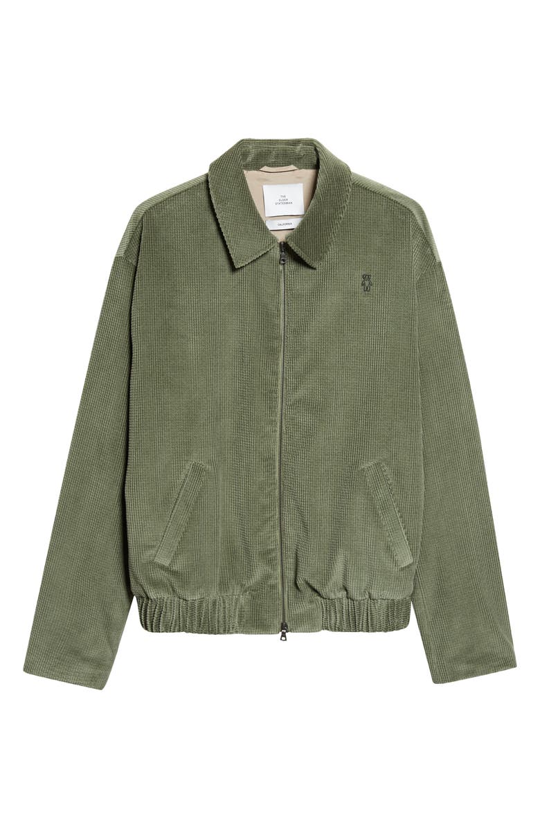 The Elder Statesman Cotton Waffle Cord Bomber Jacket, Main, color, Cypress