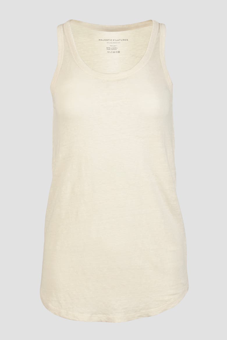 Linen Stretch HD Scoopneck Tank, Main, color, IVOIRE