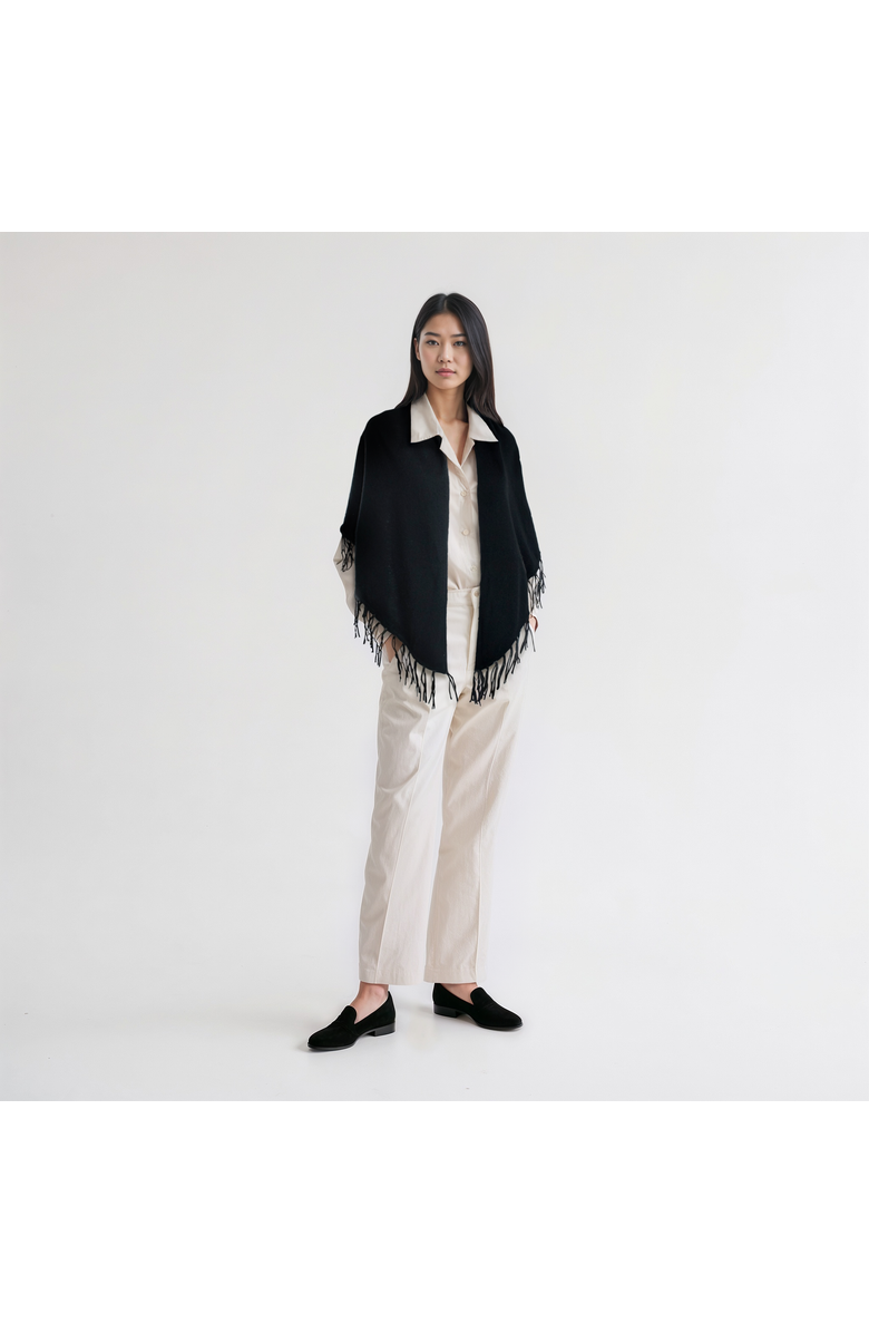 Portolano CASHMERE SHAWL WITH LEATHER FRINGES, Alternate, color,