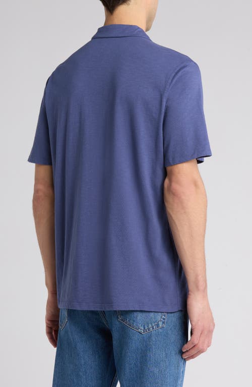 14th & Union Short Sleeve Slub Cotton Button-down Shirt In Blue Indigo