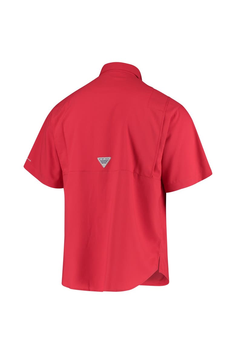 Men's Columbia Scarlet Ohio State Buckeyes Tamiami Omni-Shade Button-Down Shirt, Alternate, color, Scarlet