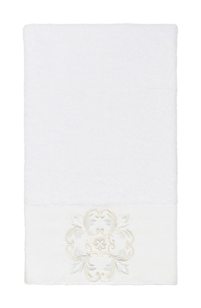 Linum Home Textiles Alyssa Embellished Bath Towel - White, Main, color, White
