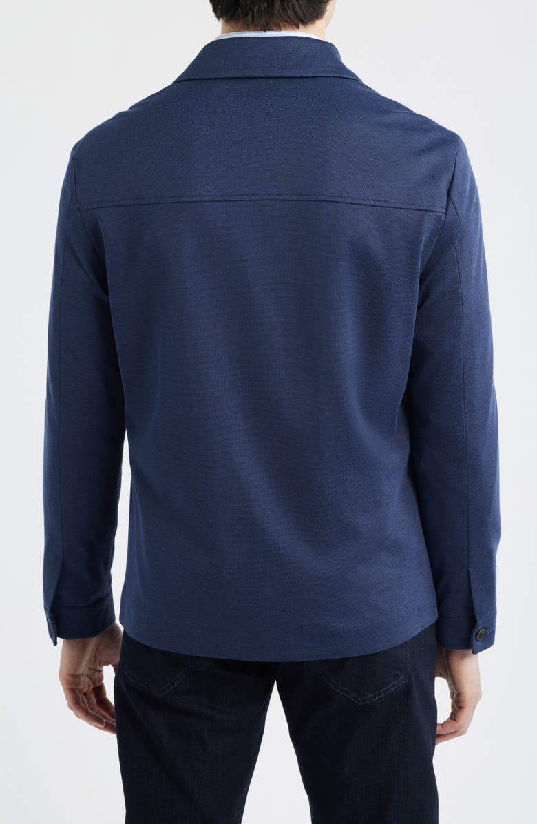 Johnston & Murphy XC Flex Pinnacle Shirt Jacket, Alternate, color, Navy Birdseye