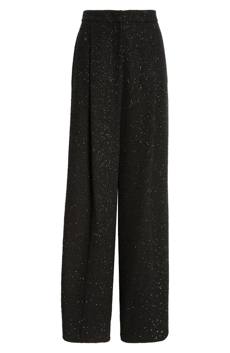 Max Mara Navigli Sequin Stretch Virgin Wool Bouclé Trousers, Alternate, color, 