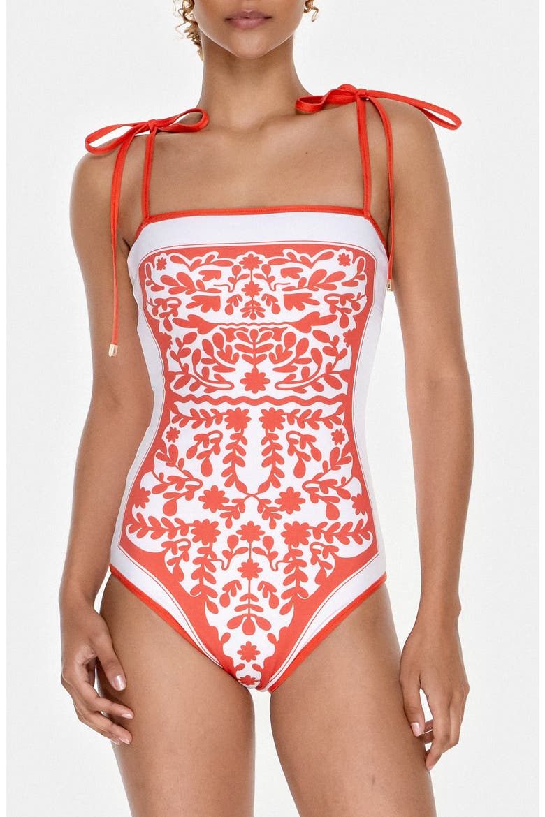 Crossing Red Reversible One-Piece Swimsuit, Main, color, Red