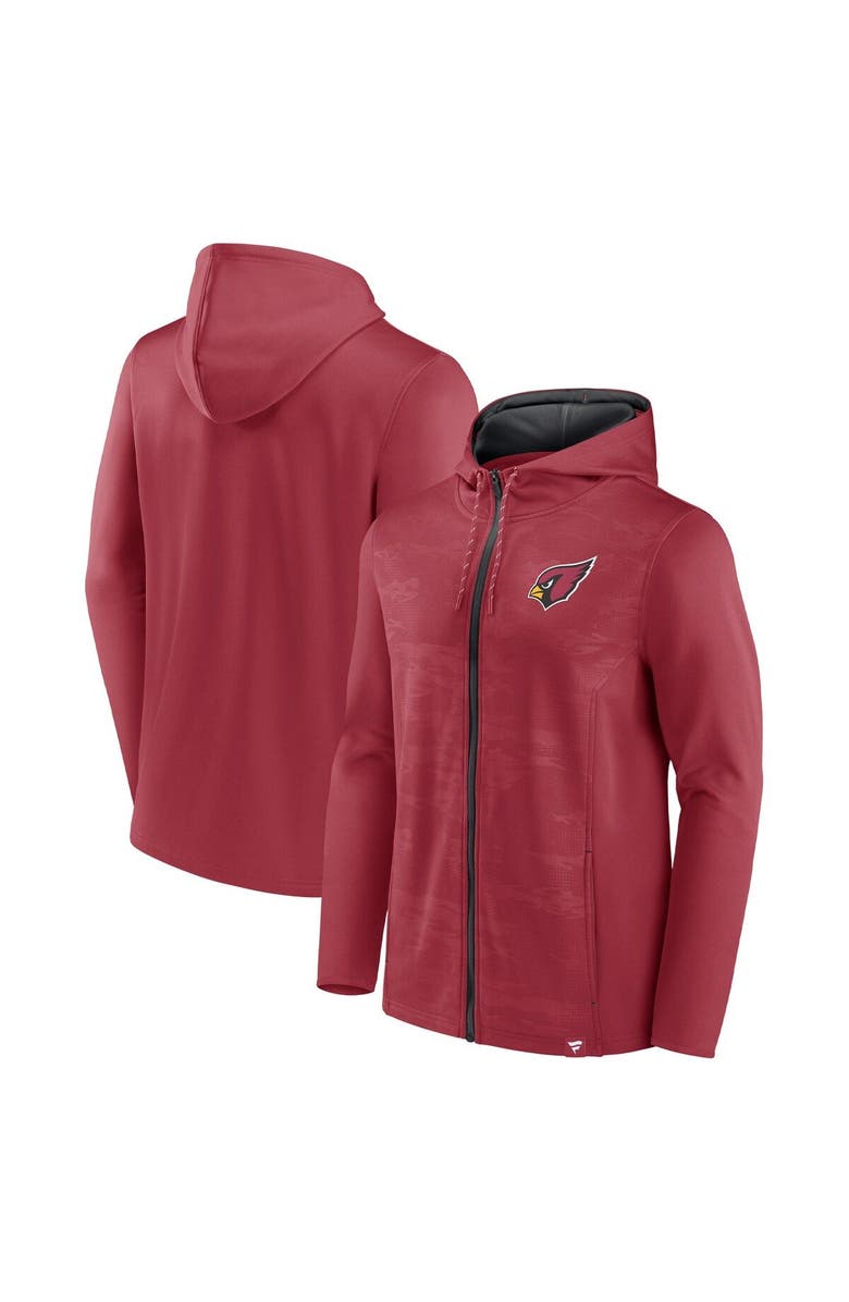 FANATICS Men's Fanatics Cardinal/Black Arizona Cardinals Ball Carrier Full-Zip Hoodie, Main, color, Cardinal