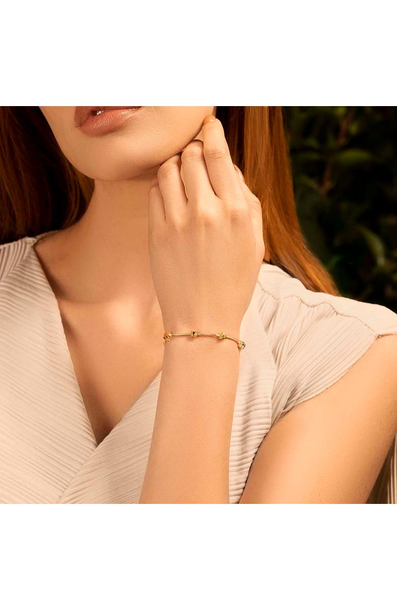 Karma and Luck Careful Alignment - Gold Plated 7 Stones Chakra Bracelet, Alternate, color, Gold/Multicolor