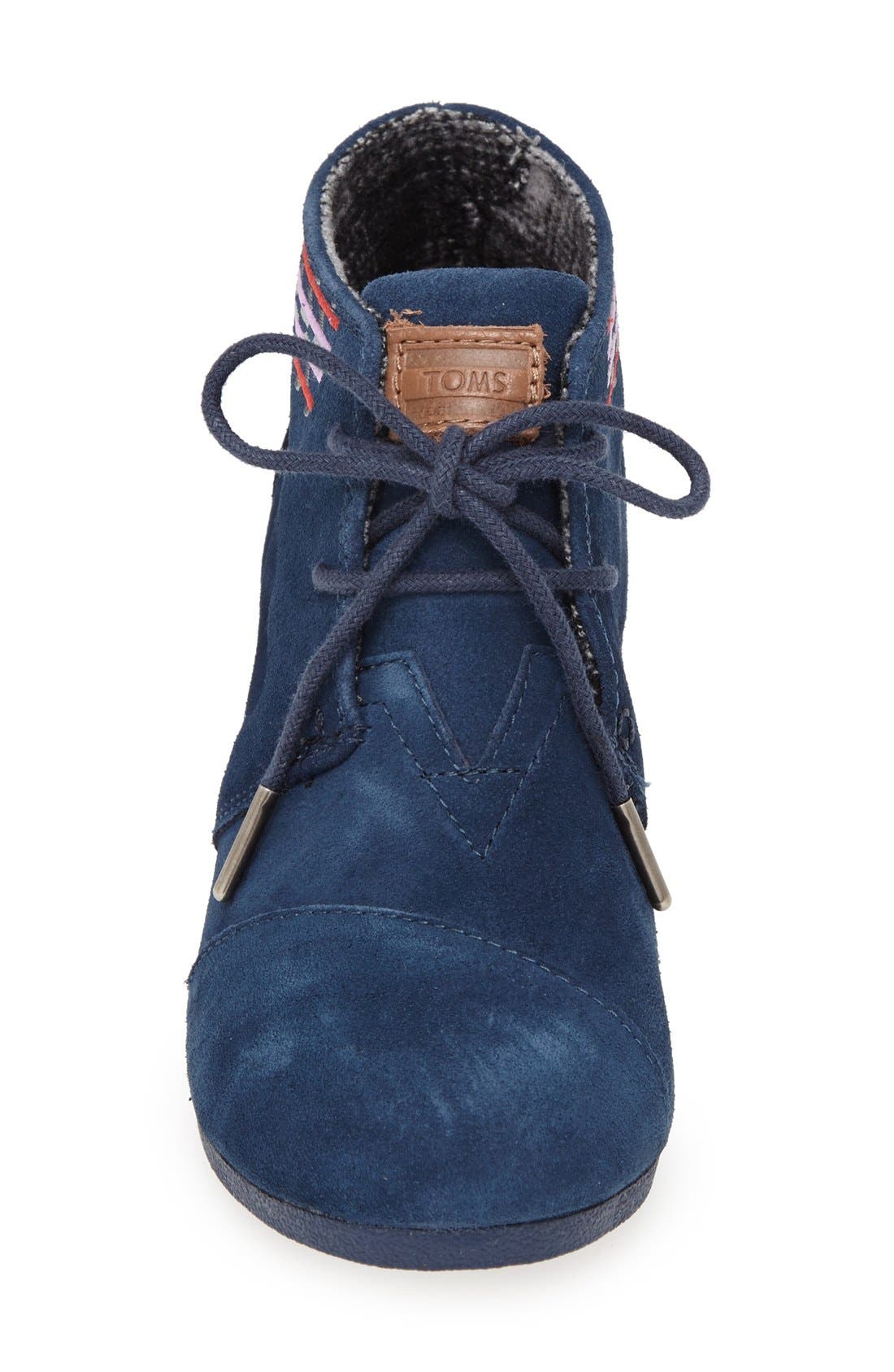 'Desert' Suede Wedge Bootie, Alternate, color, NAVY