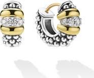 LAGOS Signature Caviar Diamond Huggie Hoop Earrings