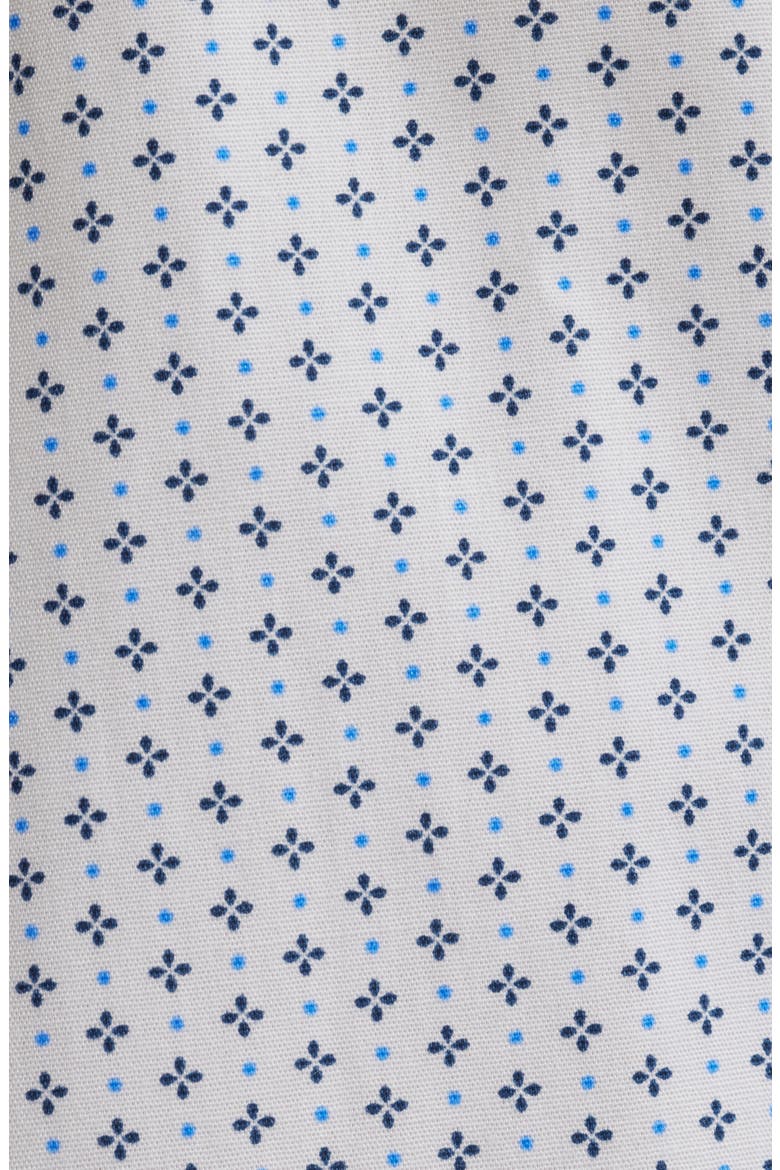Paris Modern Fit Neat Floral Print Cotton Dress Shirt, Alternate, color, WHITE