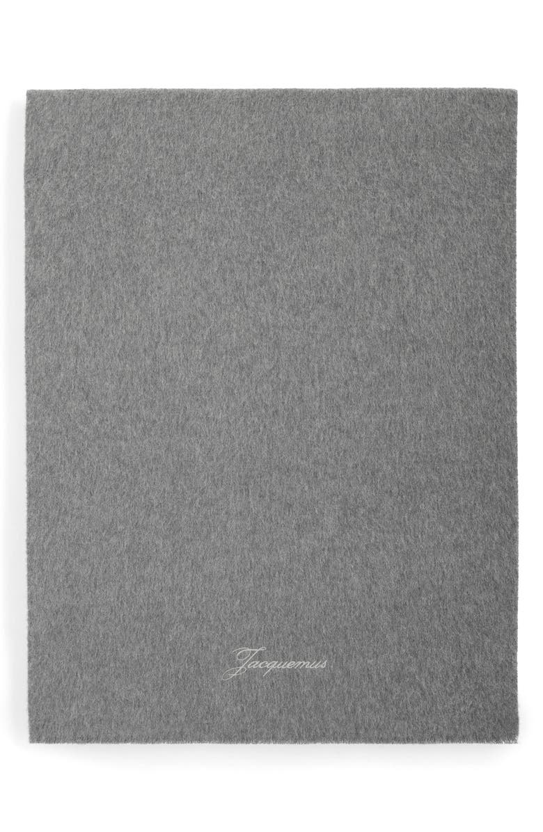 Jacquemus L'écharpe Tailleur Wool & Cashmere Scarf, Main, color, Dark Grey 970