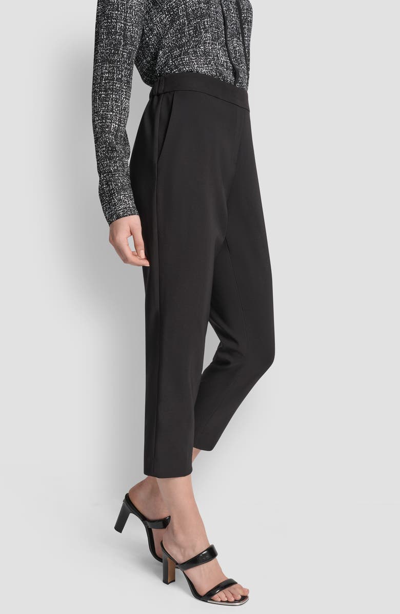 DKNY Straight Leg Ankle Length Pants, Alternate, color, Black