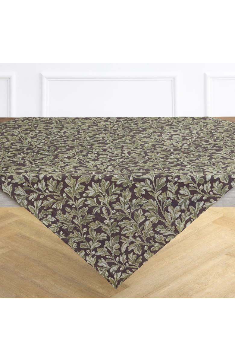 Solino Home Linen Table Throw - Fallen Leaves, 52" x 52", 52" x 52", Alternate, color, Green And Brown