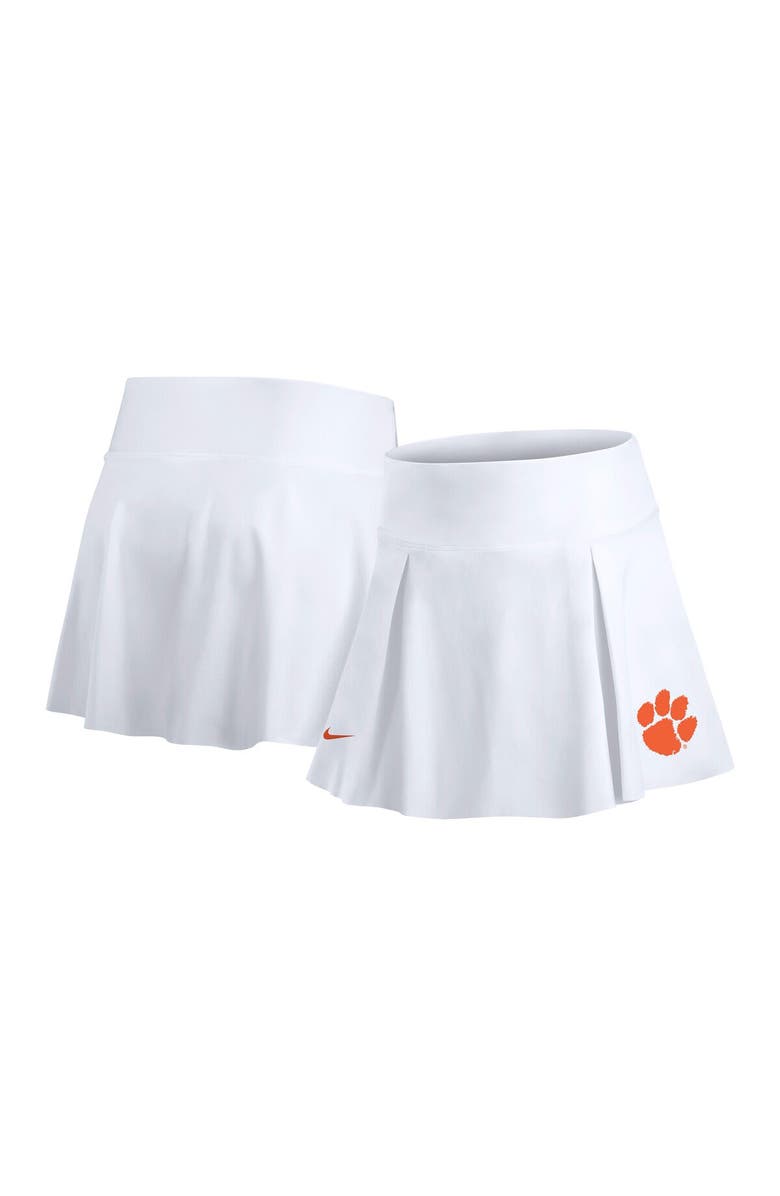 Nike Women's Nike White Clemson Tigers Club Performance Tennis Skirt with Shorts, Main, color, 