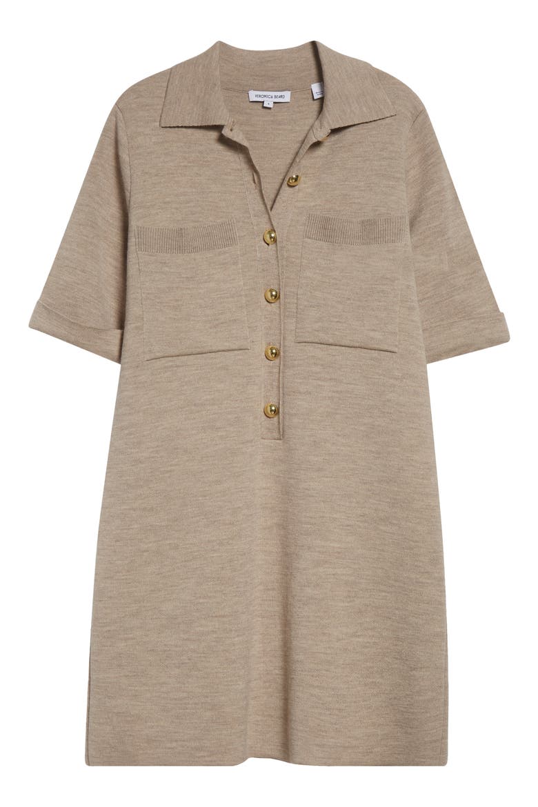 Madden Merino Wool Half Placket Sweater Dress, Alternate, color, OATMEAL MELANGE