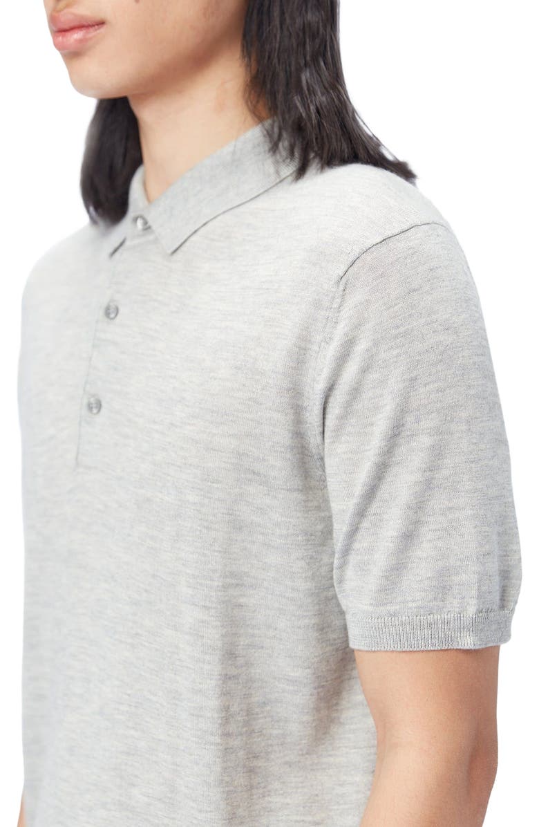GOBI Mongolian Cashmere Cashmere Silk Polo Shirt, Alternate, color, Light Grey