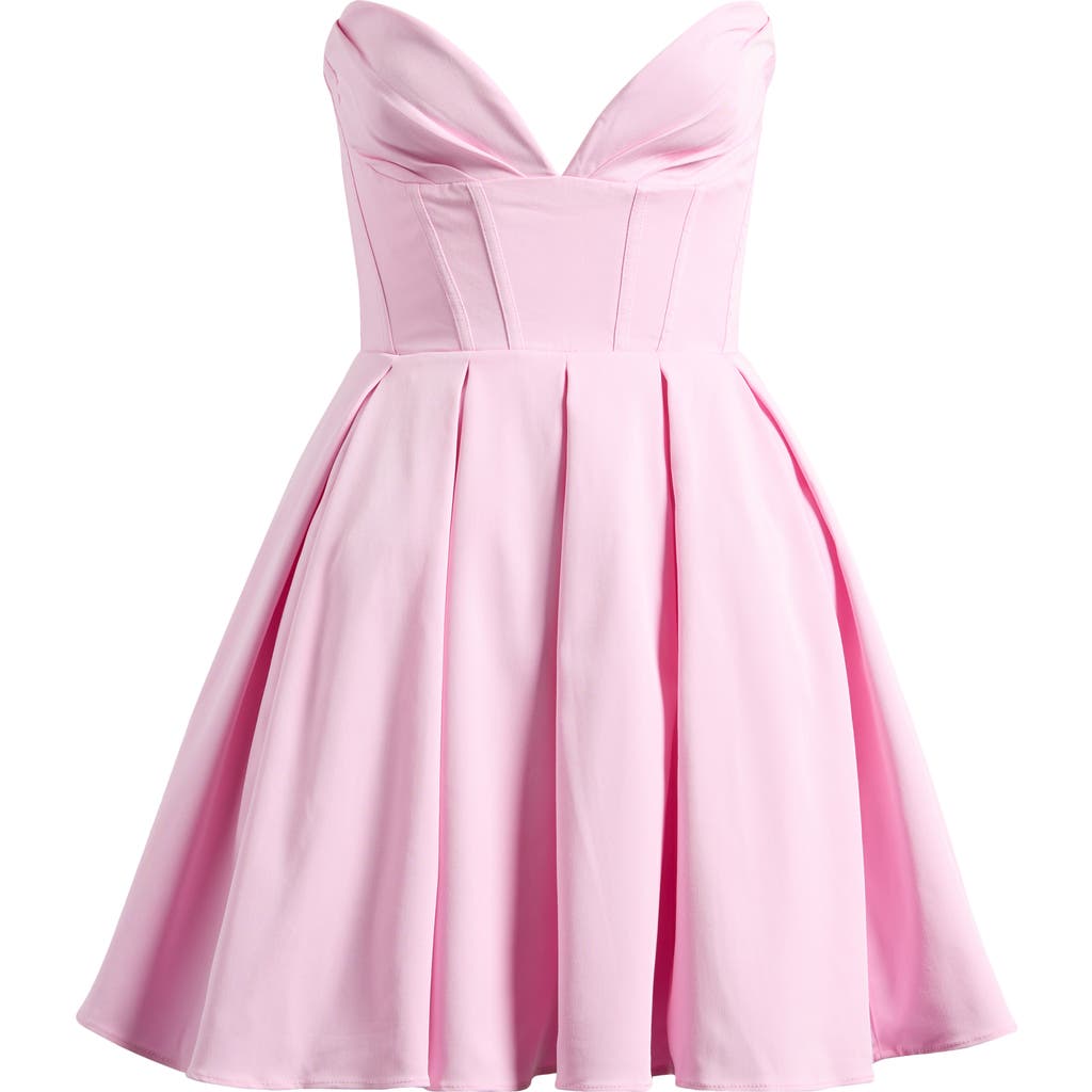 House Of Cb Mar Strapless Corset Fit & Flare Minidress In Pirouette