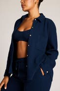 Negative Underwear Waffle Knit Shirt Jacket