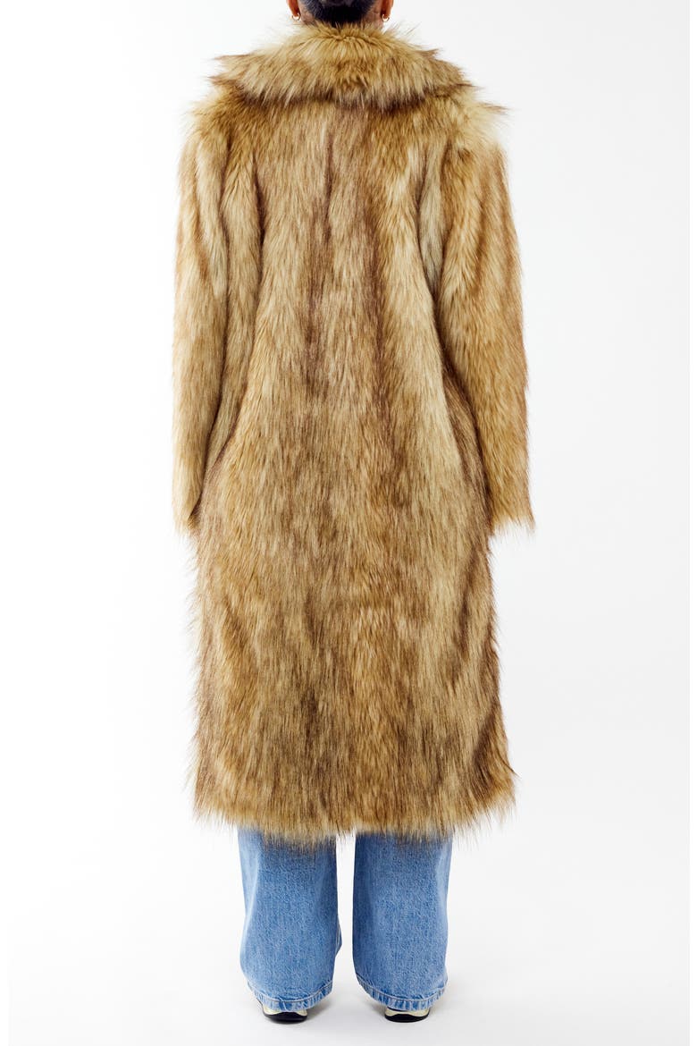 Maxi Faux Fur Coat, Alternate, color, CAMEL