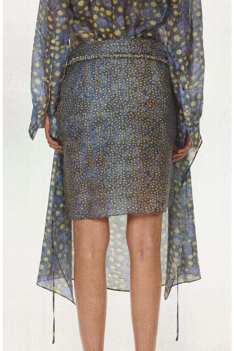 Printed Overlay Midi Skirt, Alternate, color, BLACK